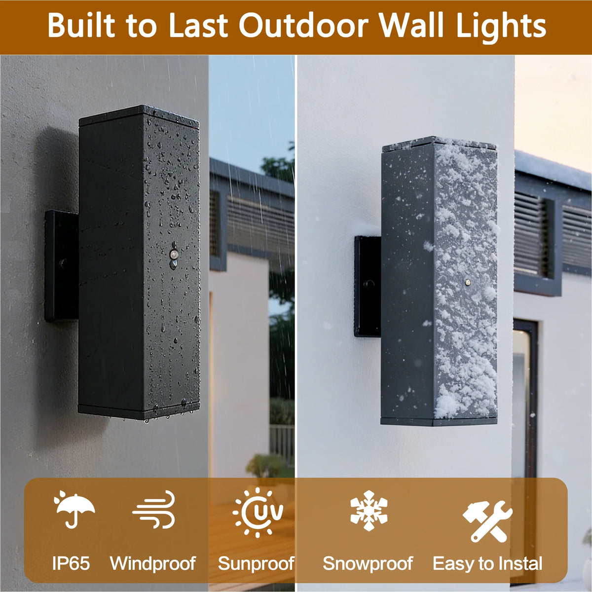 ARLGSITE Motion Sensor Outdoor LED Wall Sconce 2 Pack