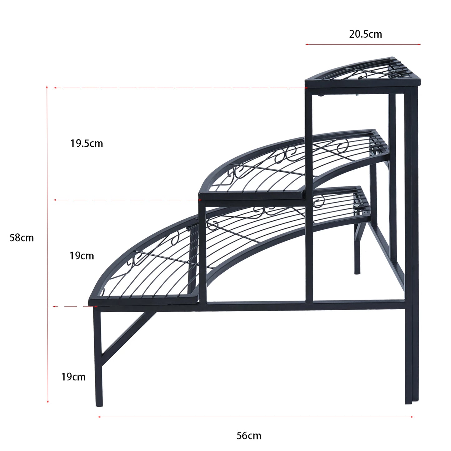 Wisfor 3 Tier Corner Metal Plant Shelf Stand Organizer