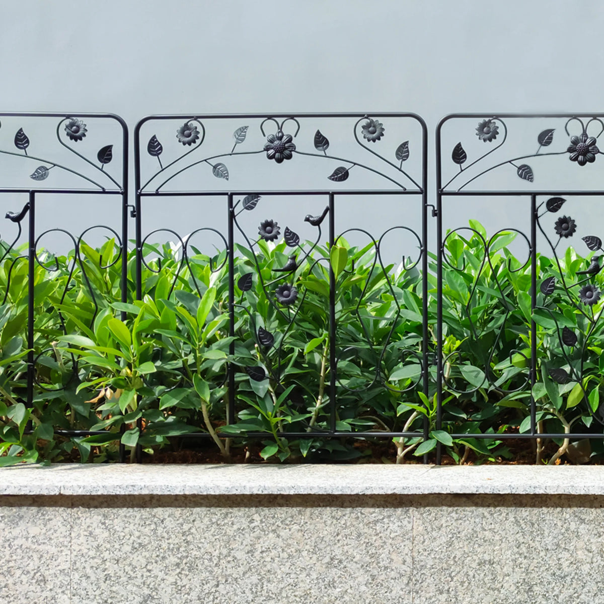 Decorative Powder Coated Metal Garden Fence Panels For Outdoors