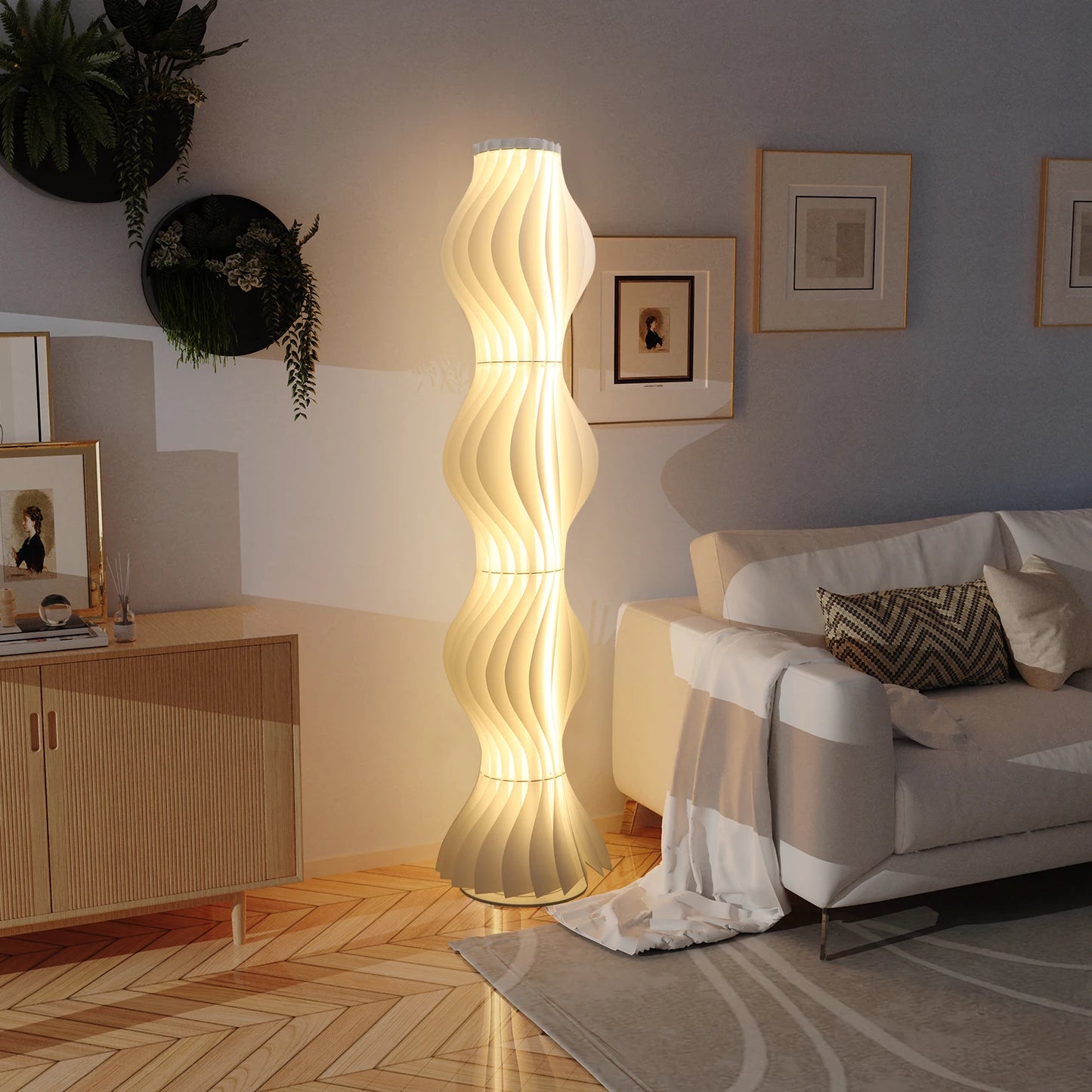 Nordic Style Pleated Floor Lamp For Ambient Living Area