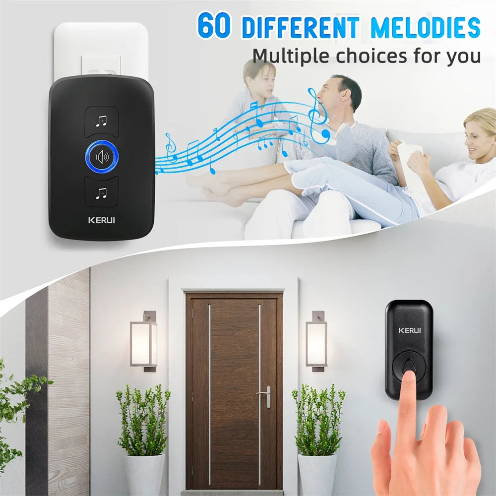 KERUI M525 Waterproof Wireless Doorbell Kit With LED Flash Chime