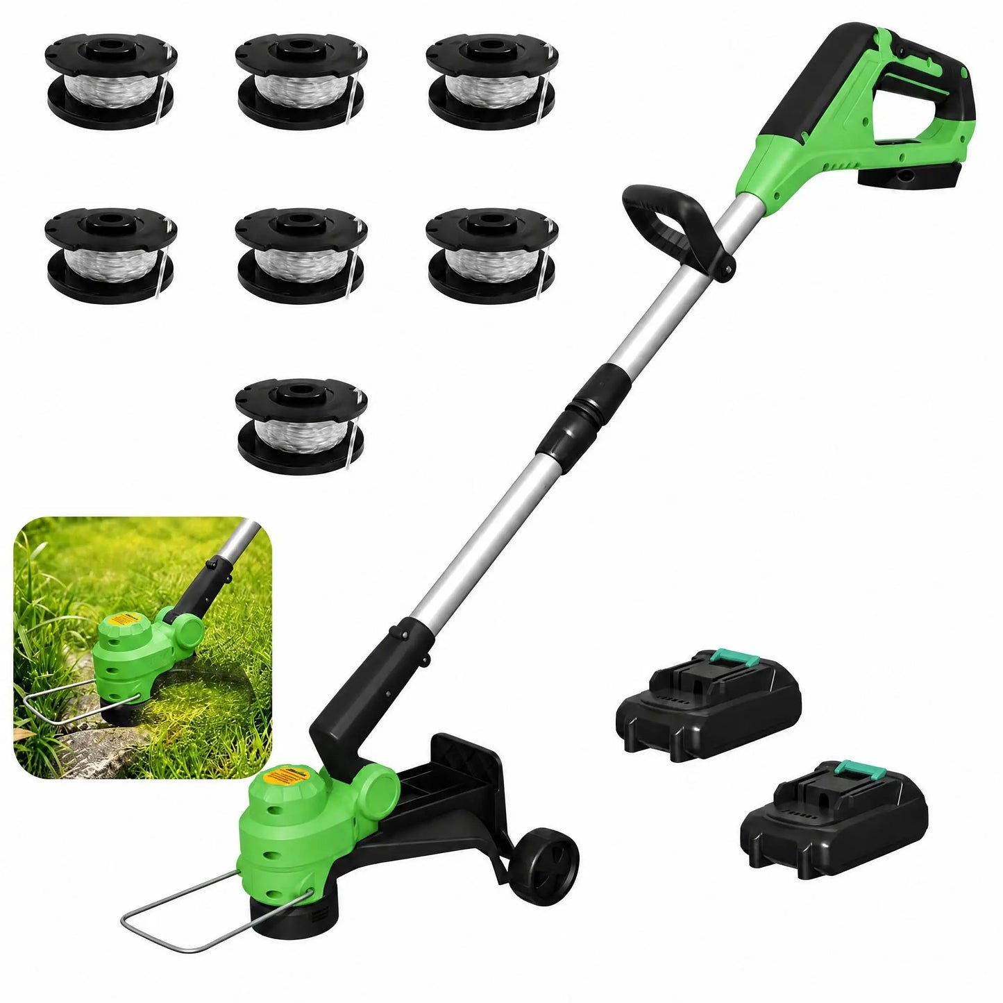 HiMISS Cordless Weed Eater String Trimmer Edger With Batteries