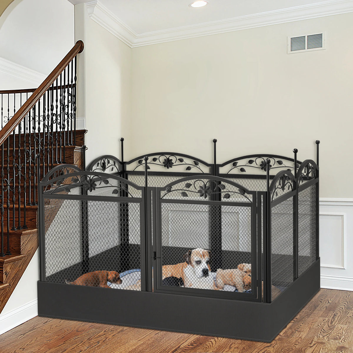 BINGOPAW Heavy Duty Dog Playpen Metal Fence Indoor Outdoor
