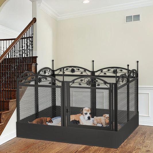 BINGOPAW Heavy Duty Dog Playpen Metal Fence Indoor Outdoor