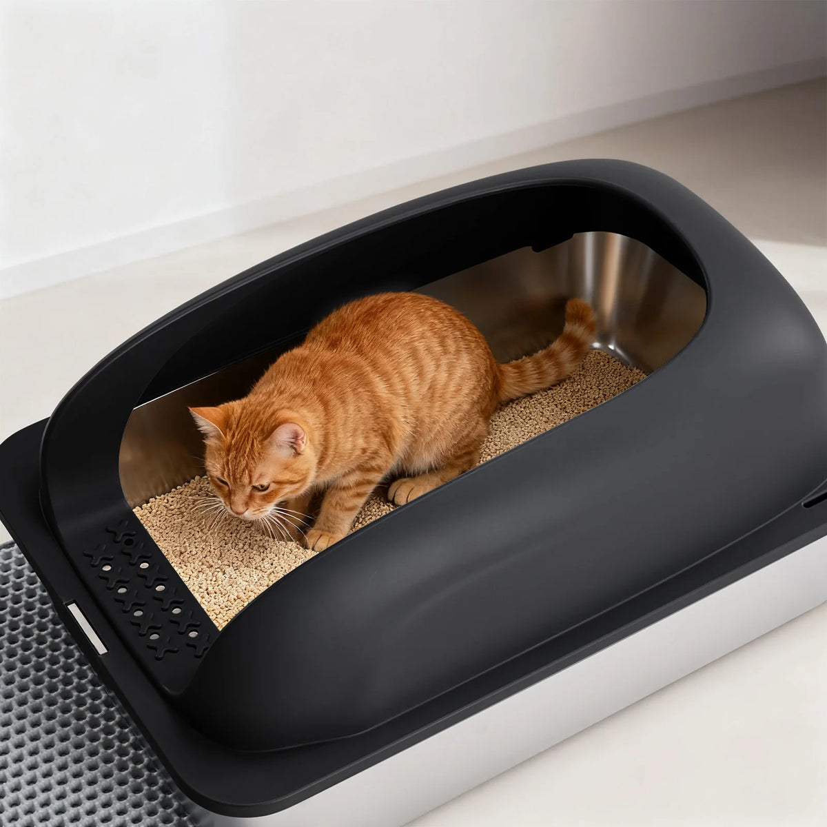 Stainless Steel Cat Litter Box With Lid And Odor Control