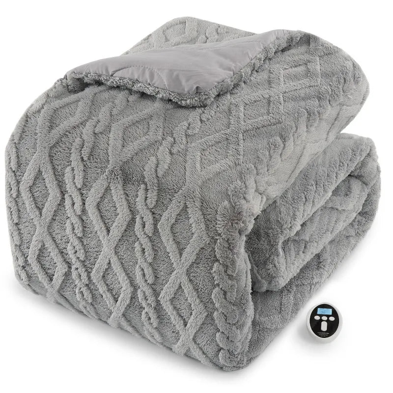 Dual Zone Electric Heated Blanket With Sherpa And Wireless Controller