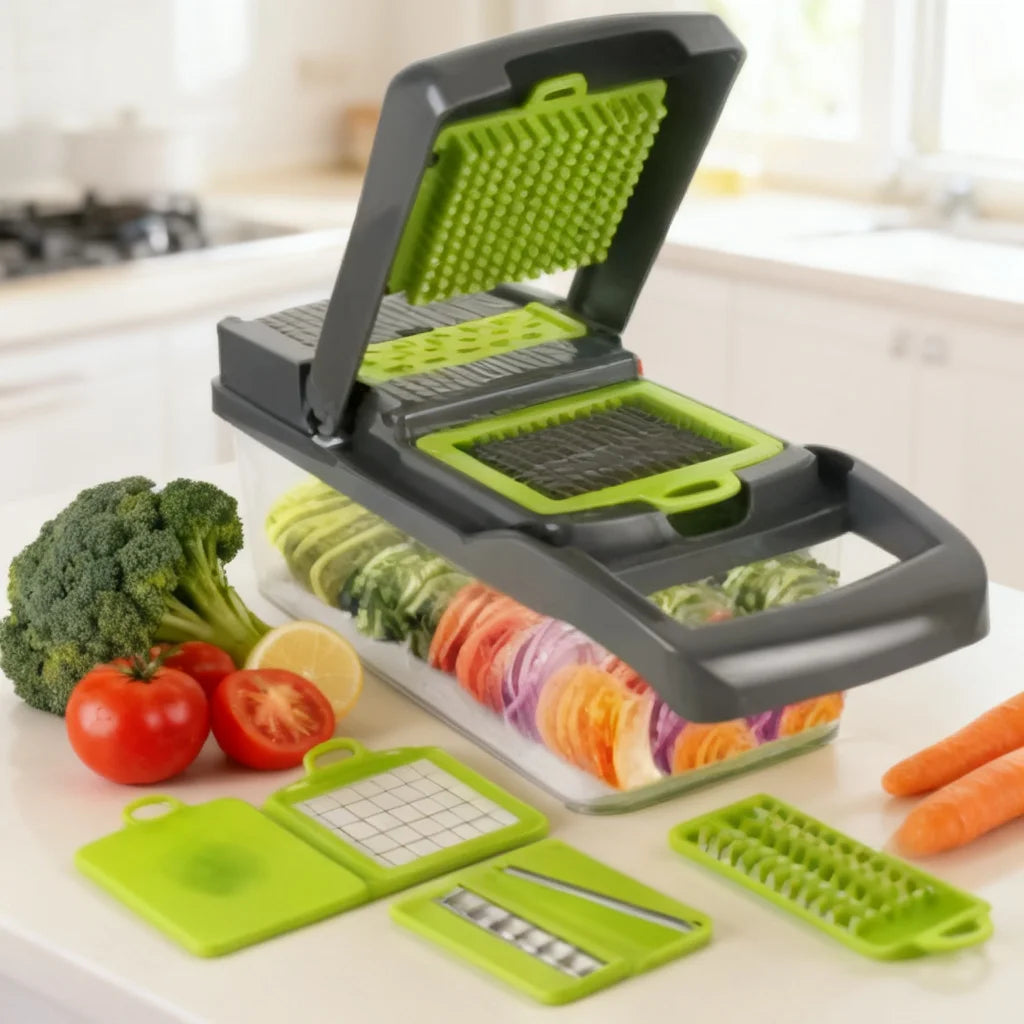 7-In-1 Stainless Steel Multifunctional Food Slicer For Fruits And Vegetables