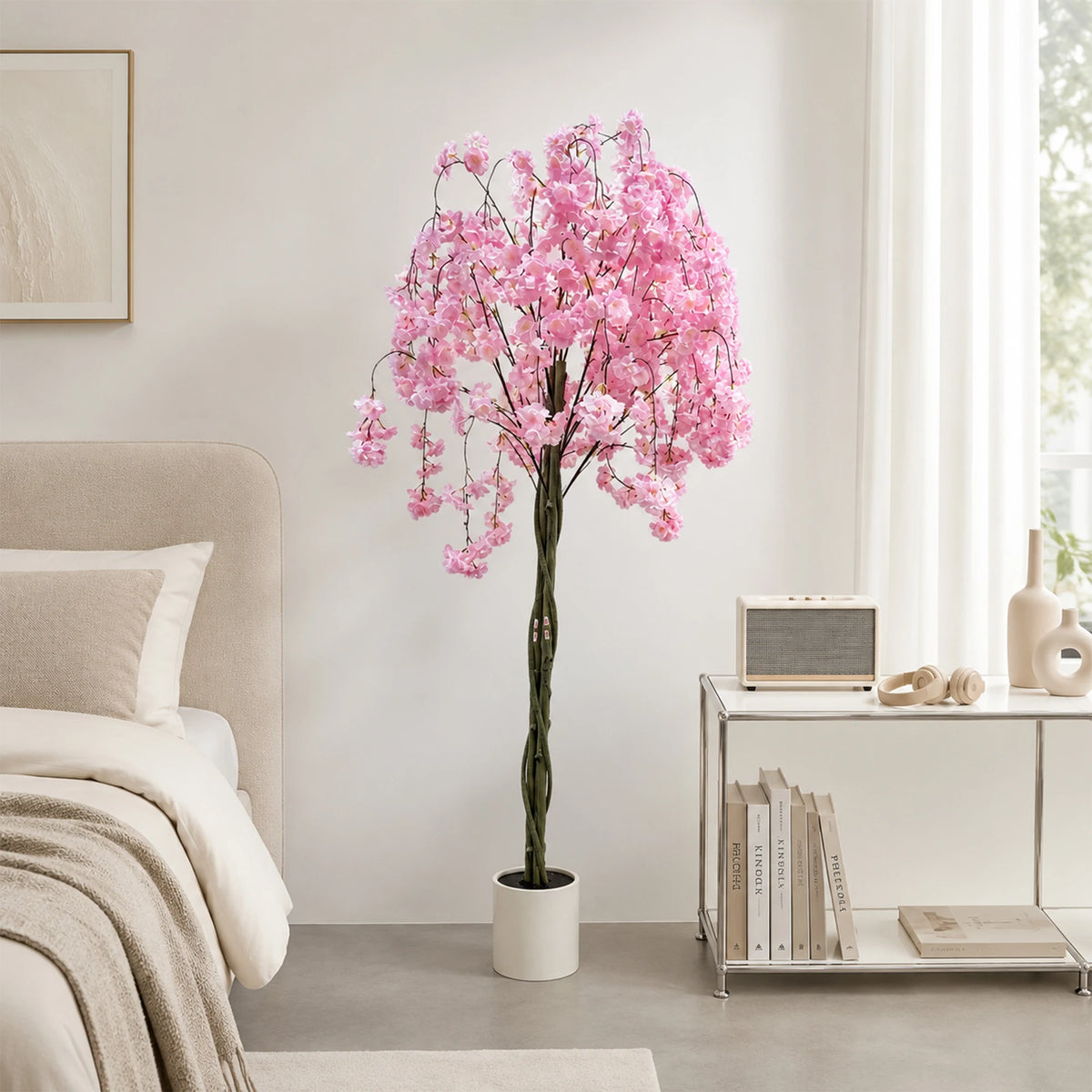 Artificial Cherry Blossom Tree In Pot For Indoor Decoration