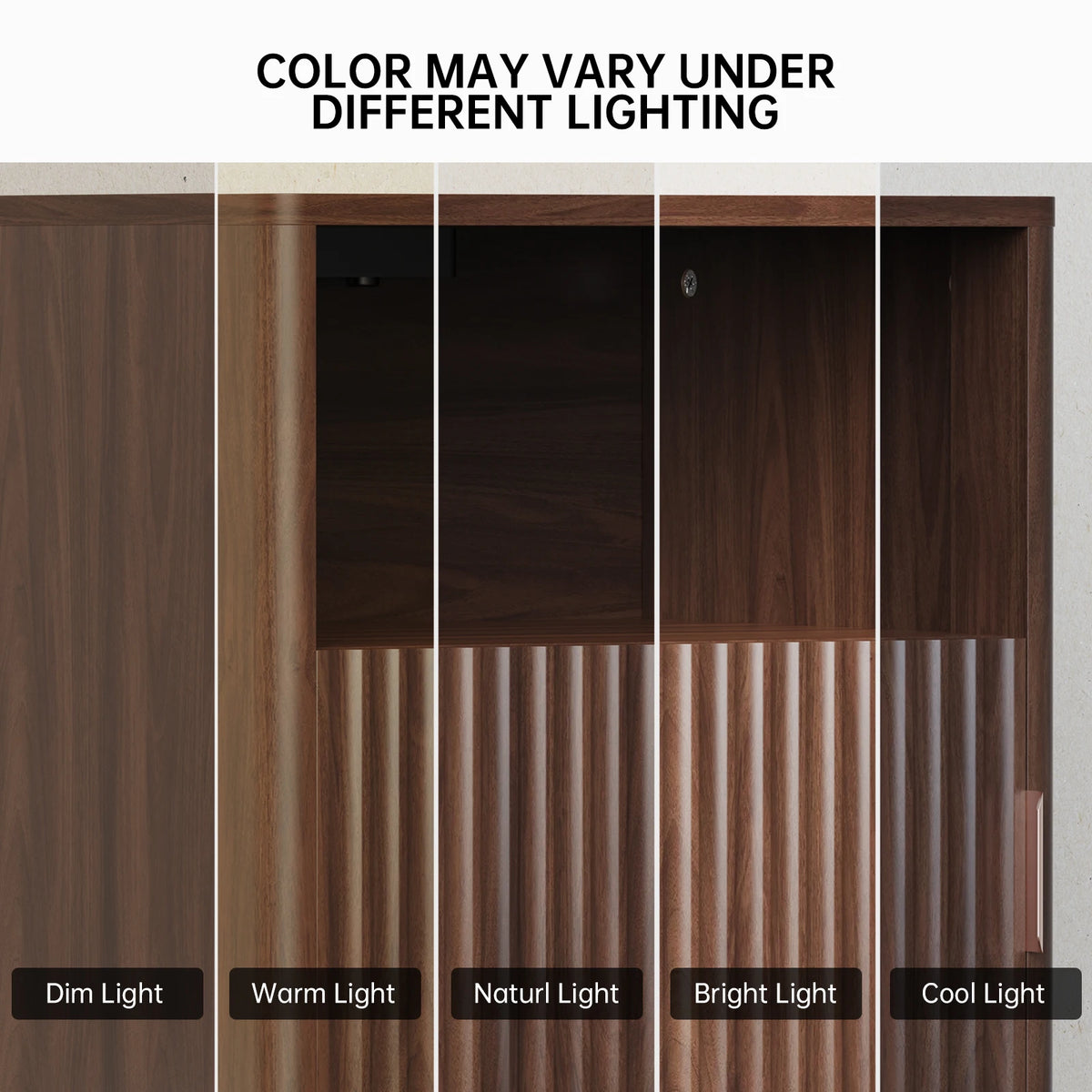 TinyNest Fluted Nightstand with Charging Station and Storage Drawers