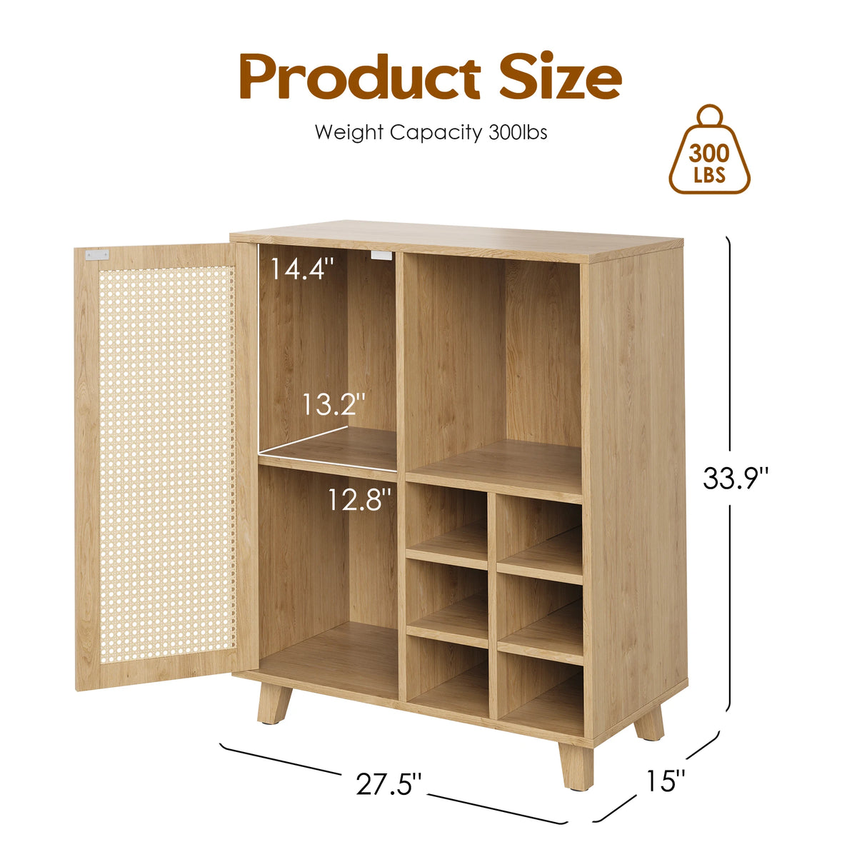FARINI Farmhouse Sideboard Cabinet With Wine Racks And Storage