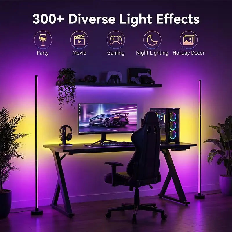 Elegorry Rgbic Led Corner Floor Lamp With App Remote Control