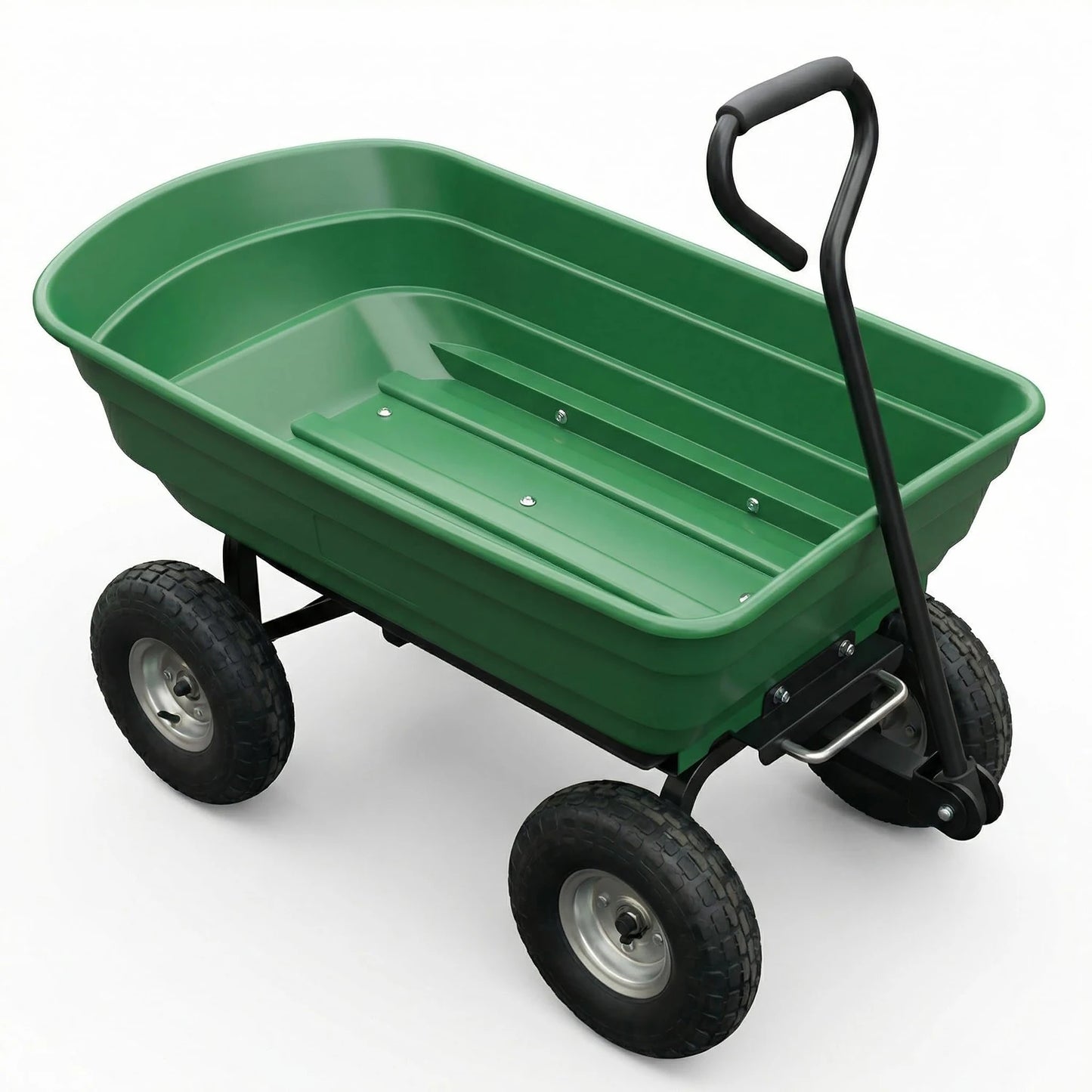 HiMiss Heavy Duty Four Wheel Utility Garden Dump Cart
