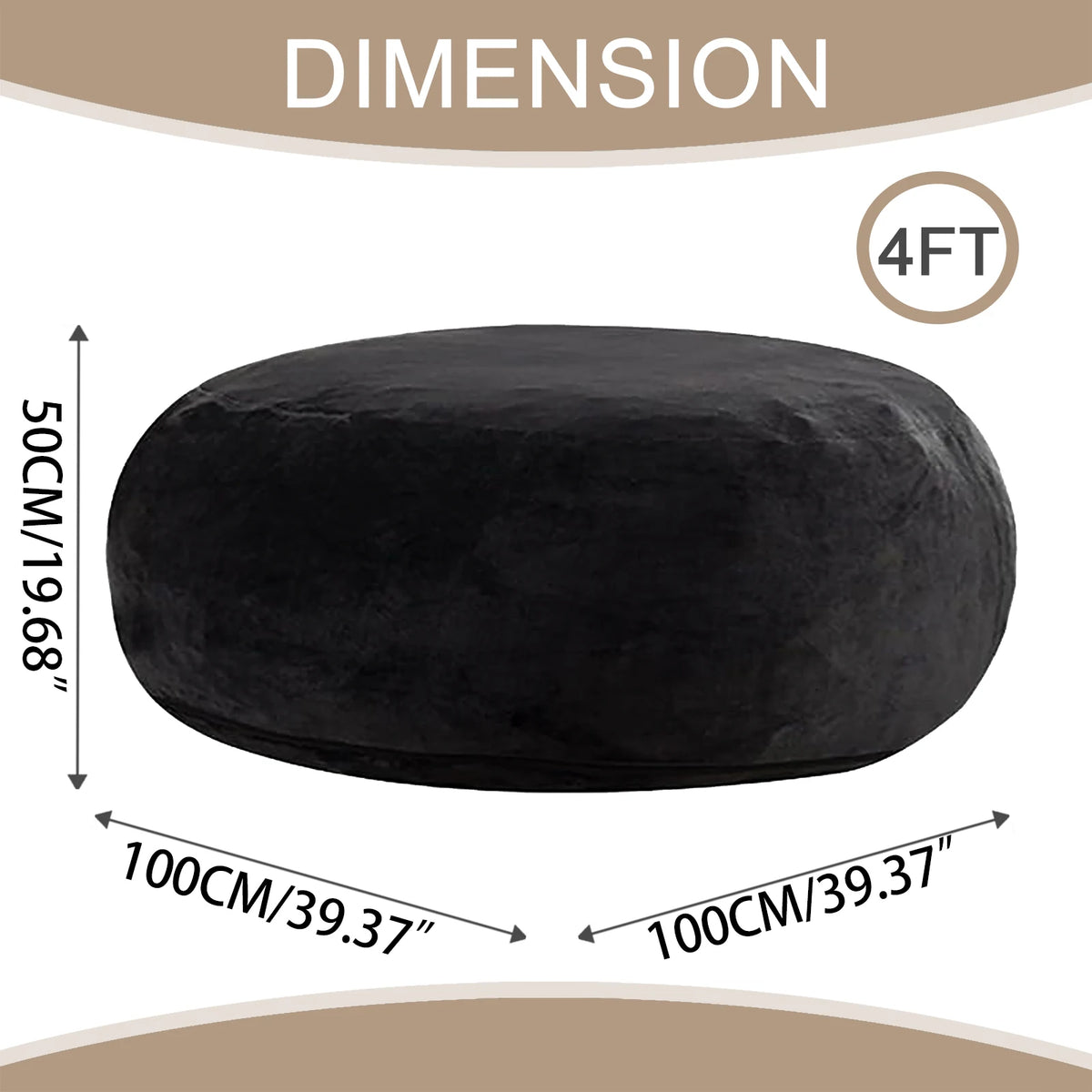 Memory Foam Beanbag Chair With Washable Flannel Cover For Bedrooms