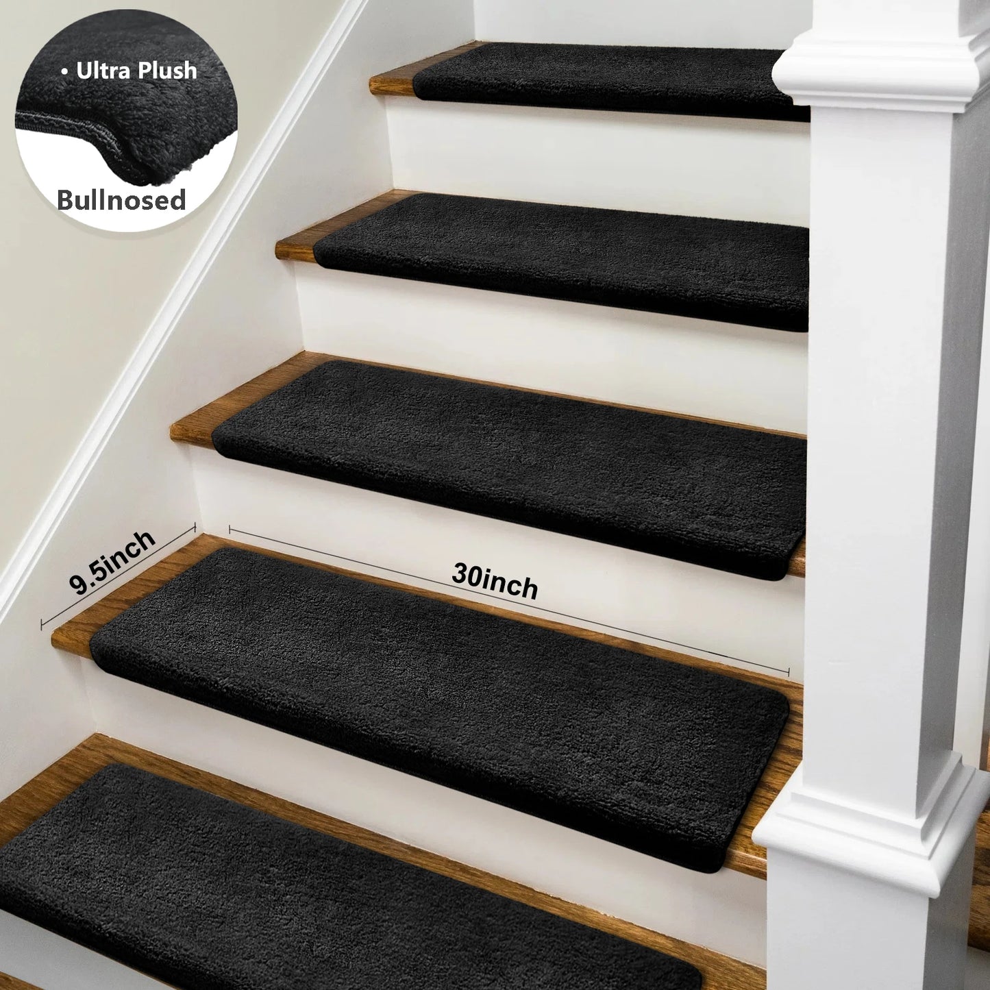 Premium Bullnose Stair Treads Non Slip Self Adhesive Carpet Mats