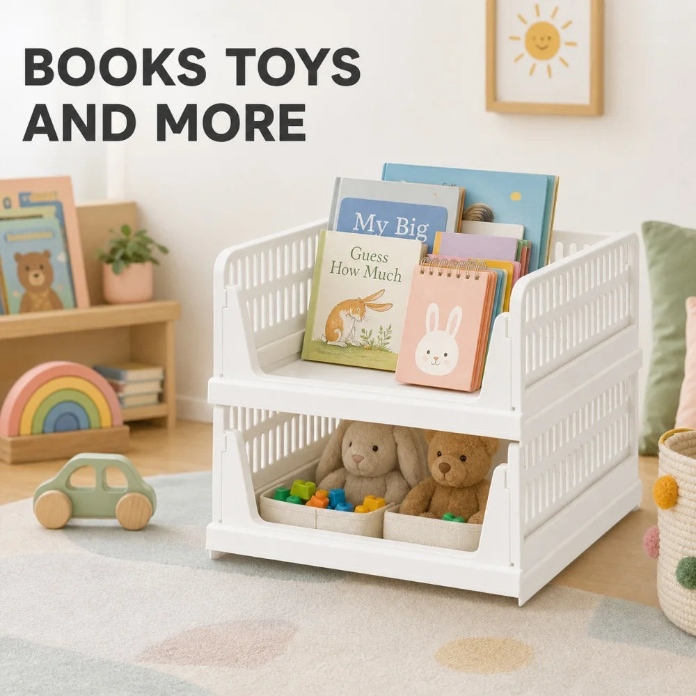 Zoe Stackable Modular Storage Baskets for Closet and Home Organization