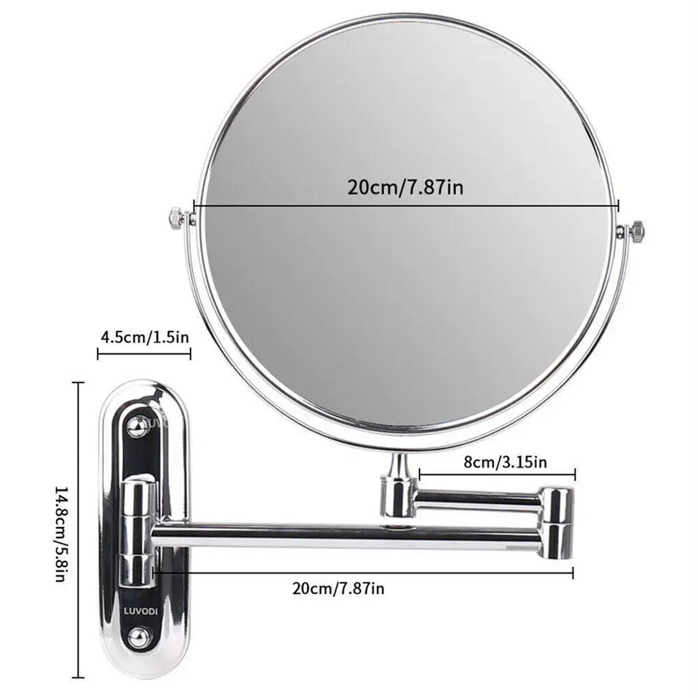 BORWART Wall Mounted Double Sided Magnifying Makeup Mirror
