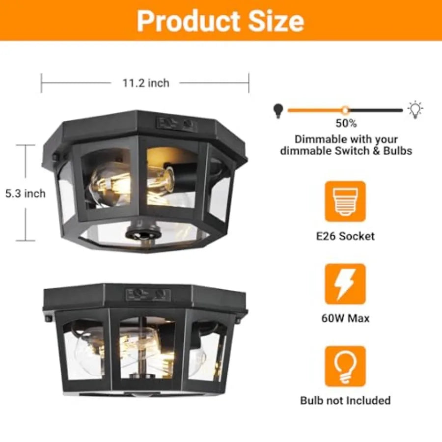 Outdoor Motion Sensor Ceiling Light Fixture With Dusk To Dawn