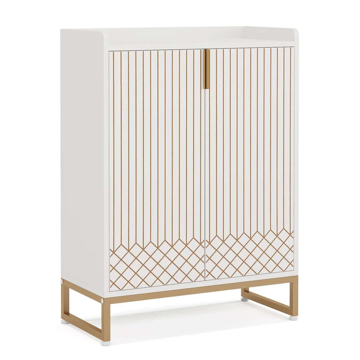 Tribesigns Modern Shoe Cabinet With Doors And Five Tier Storage