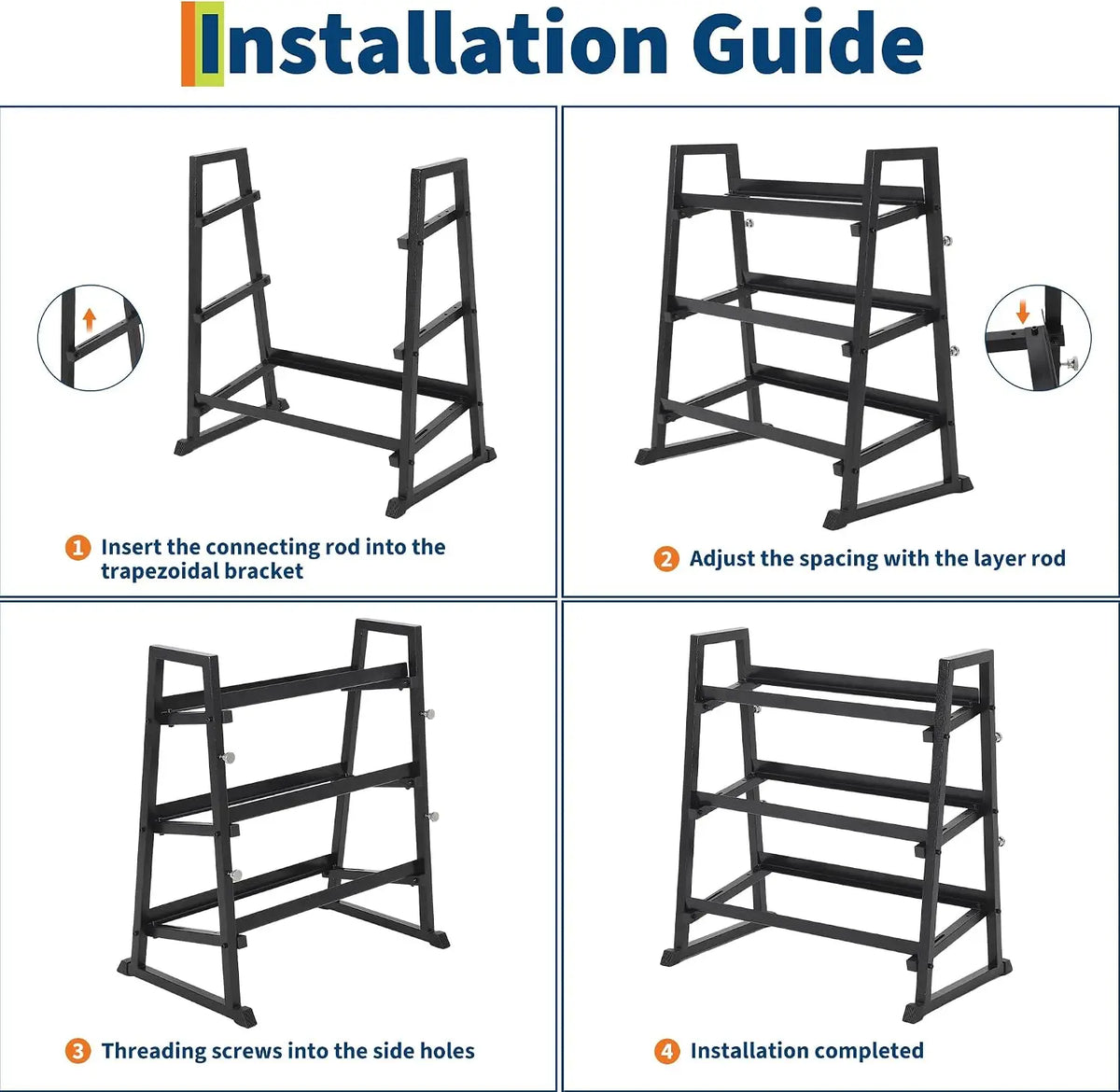Garvee Heavy Duty Three Tier Dumbbell Rack Stand Organizer