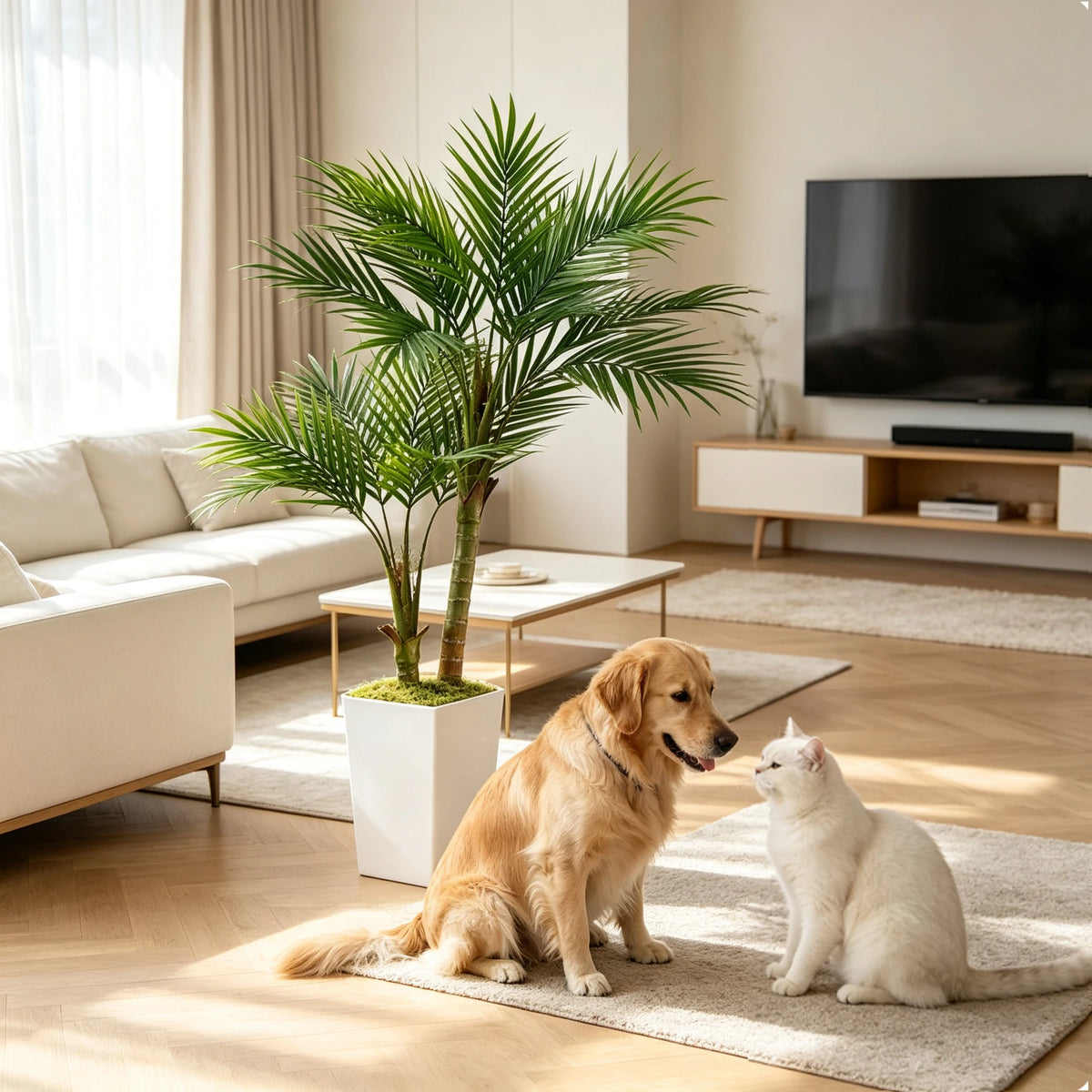 Olitree Artificial Areca Palm Tree with Planter for Home Decor