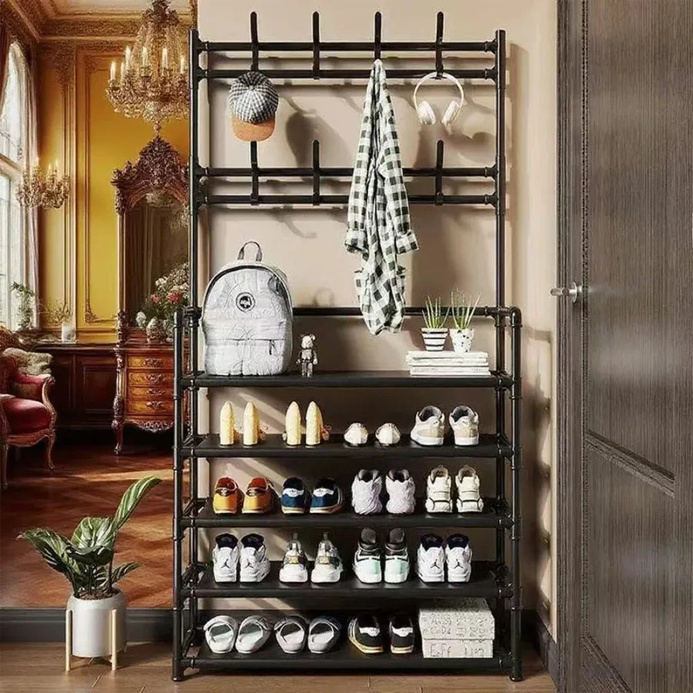 Aehome Metal Shoe Rack Organizer Entryway Multifunctional Storage Shelf