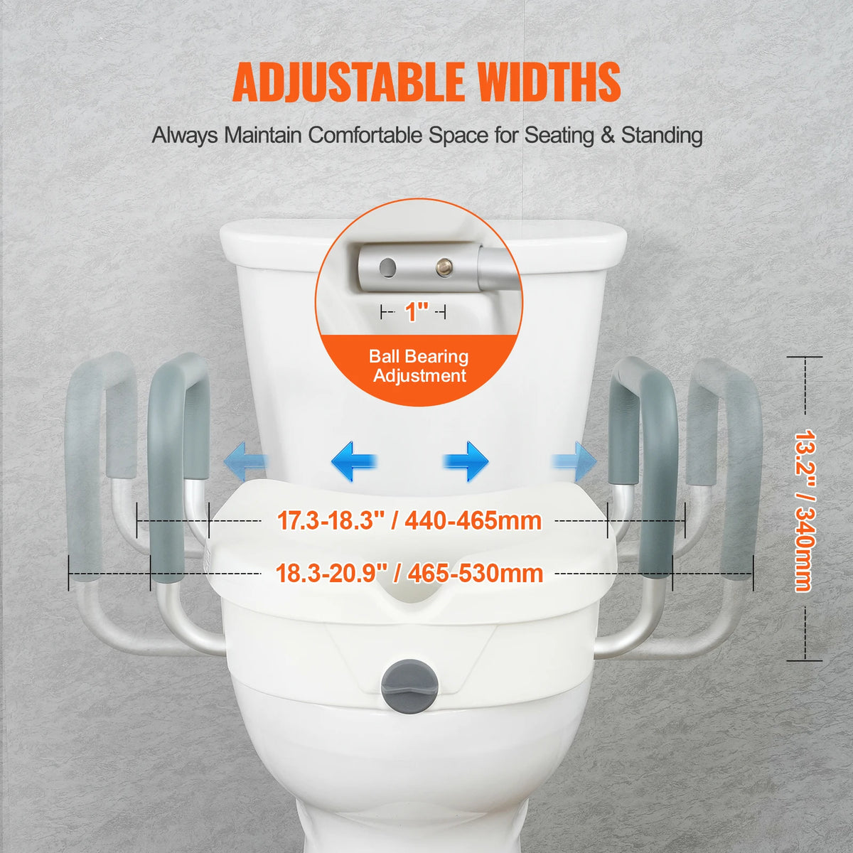 SucceBuy Comfortable Raised Toilet Seat With Slow Close Lid