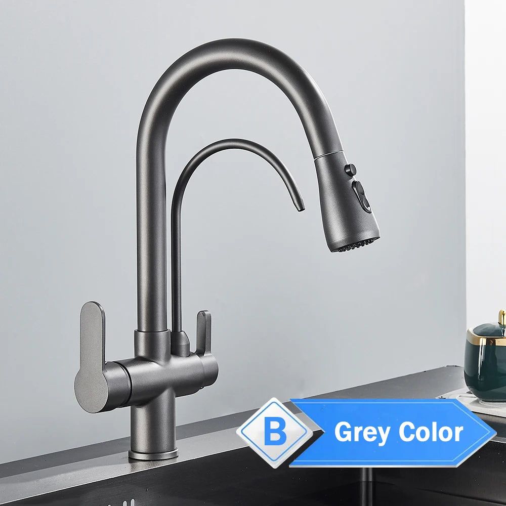 Rozin 3 Way Pull Out Kitchen Faucet With Water Filter