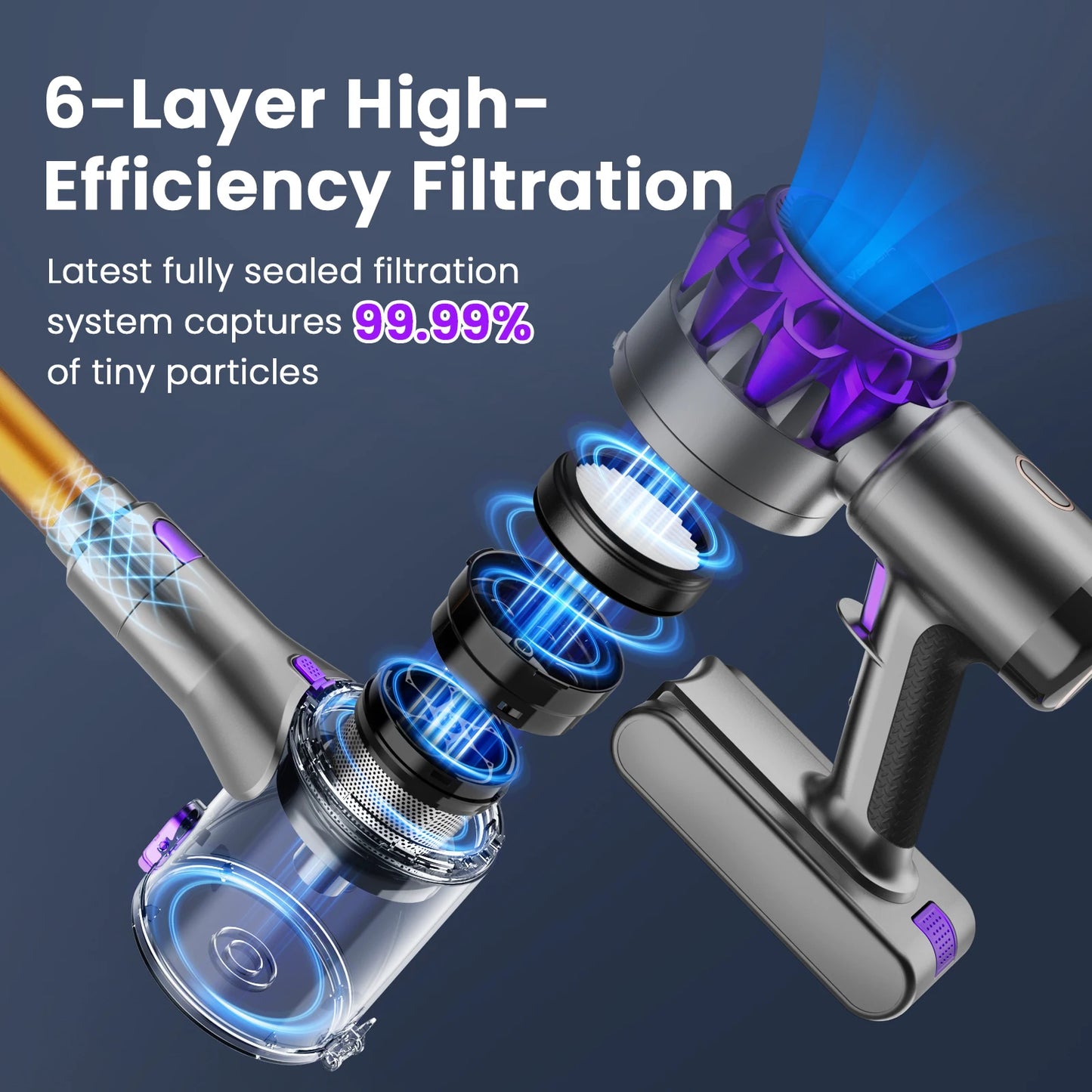 INSE S3P Powerful Cordless Stick Vacuum LED Display Free-Standing