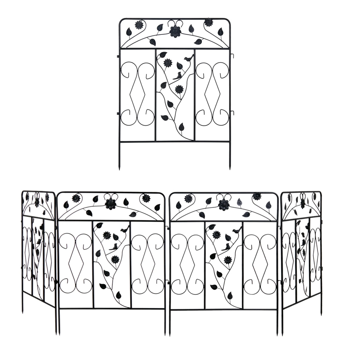 Decorative Powder Coated Metal Garden Fence Panels For Outdoors