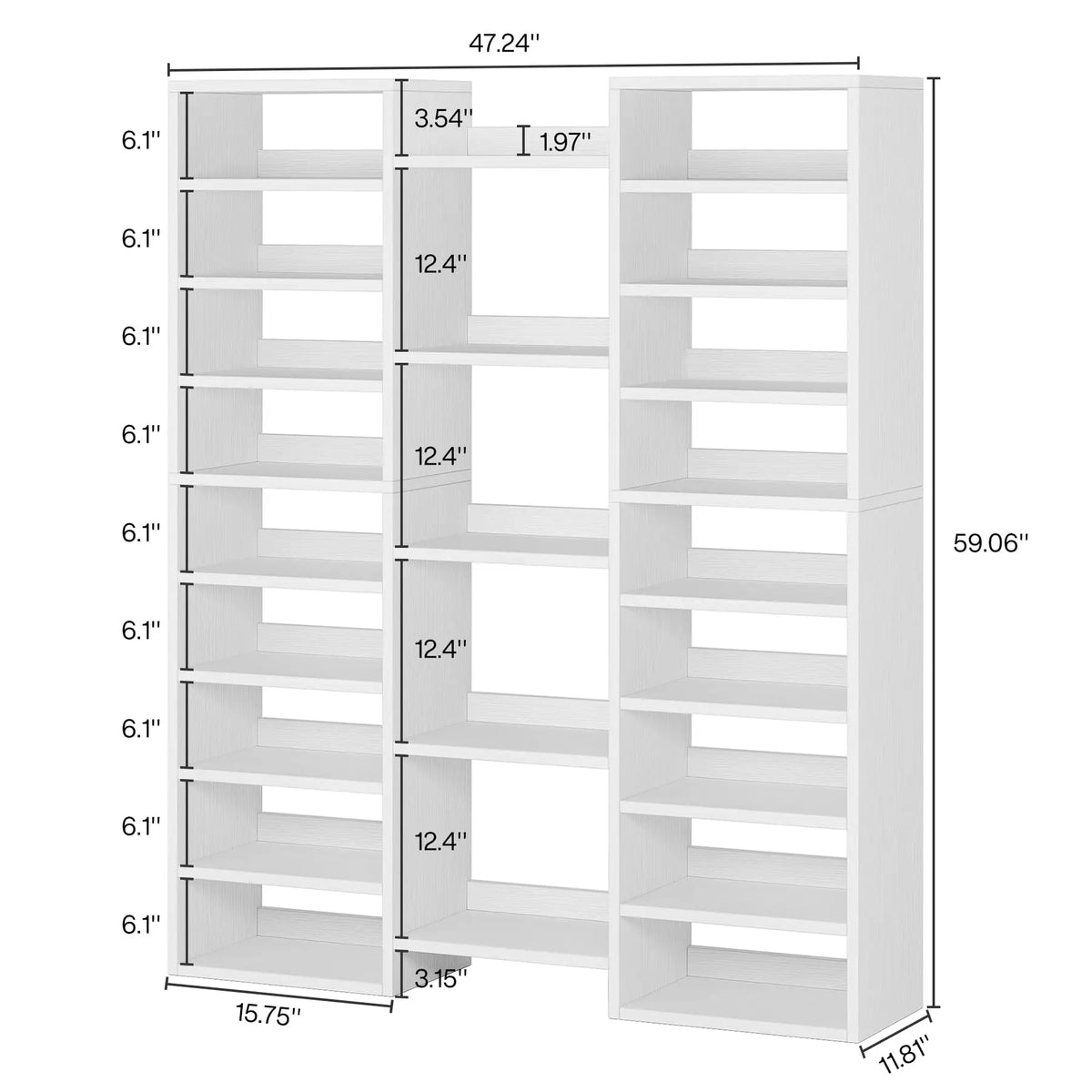Tribesigns Freestanding Wooden Shoe Storage Rack With Open Cubbies