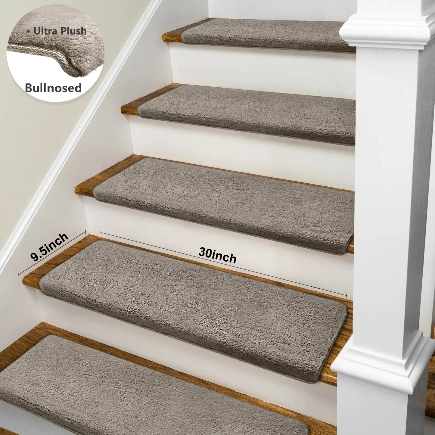 Premium Bullnose Stair Treads Non Slip Self Adhesive Carpet Mats