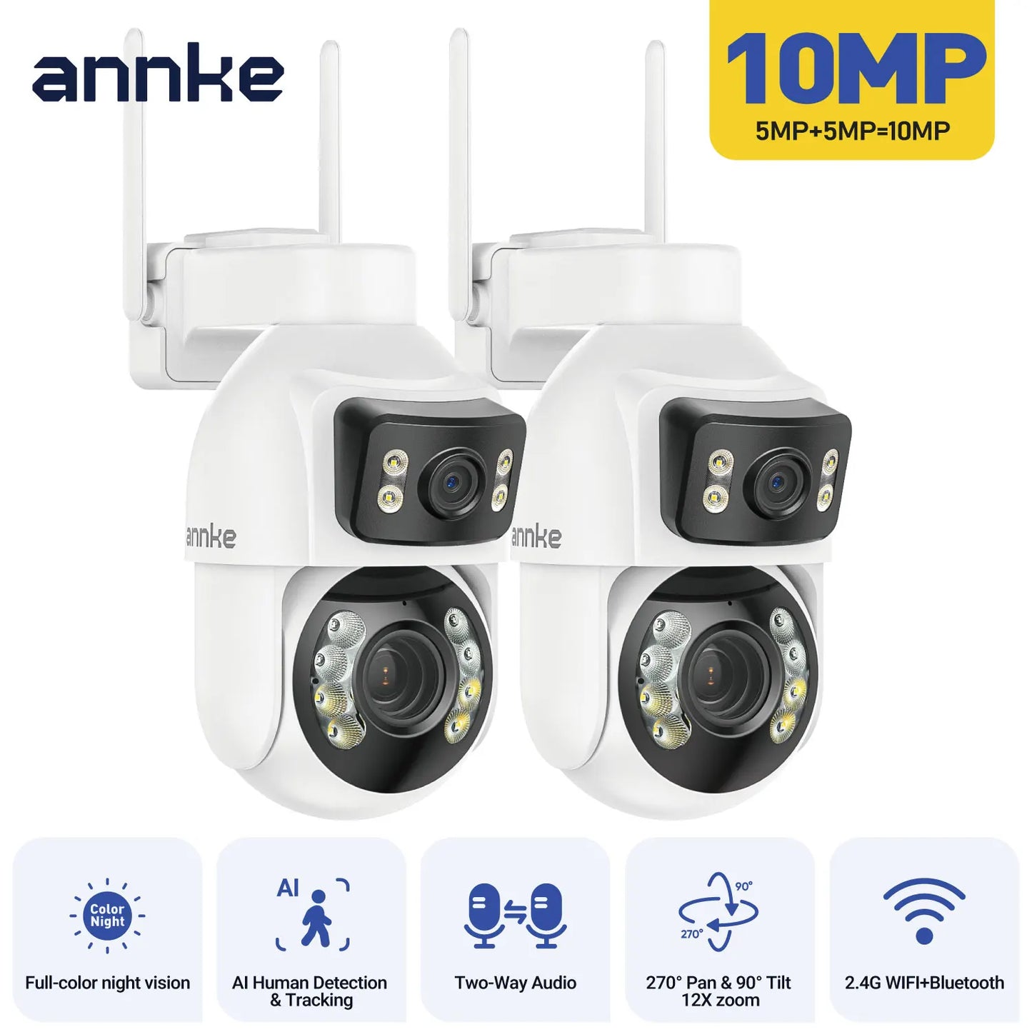 Annke Dual Lens PTZ Security Camera With AI Tracking Zoom