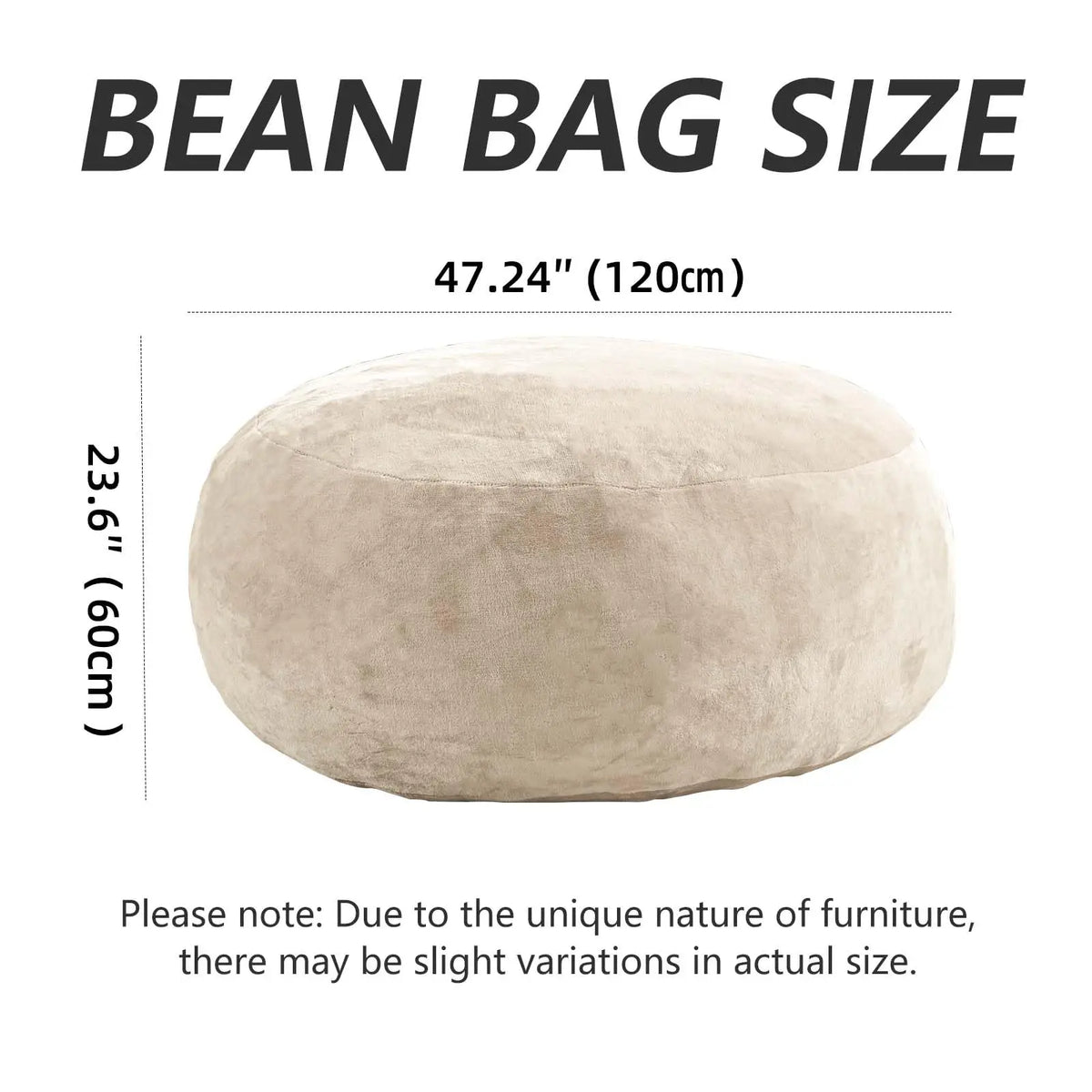 Memory Foam Beanbag Chair With Washable Flannel Cover For Bedrooms