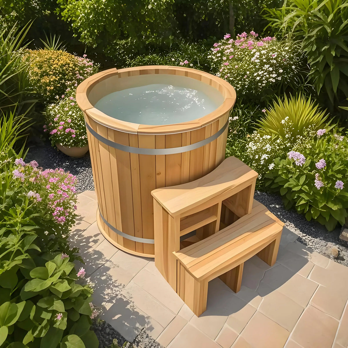 Premium Outdoor Cold Plunge Tub With Complete Chiller System