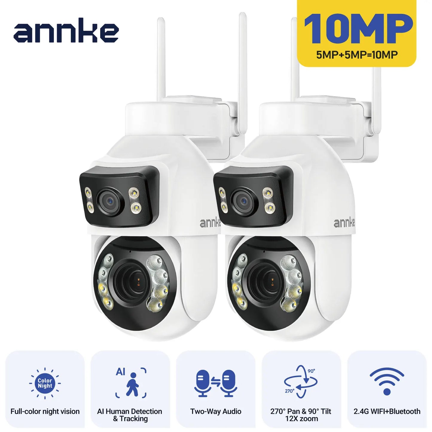 Annke Dual Lens PTZ Security Camera With AI Tracking Zoom