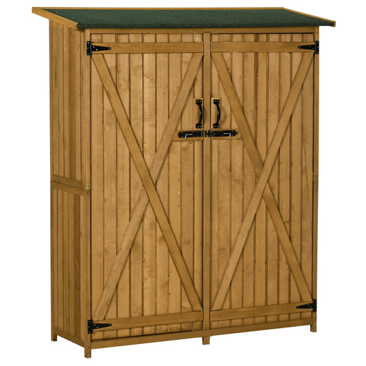 Outsunny Waterproof Garden Storage Shed With Shelves And Lock