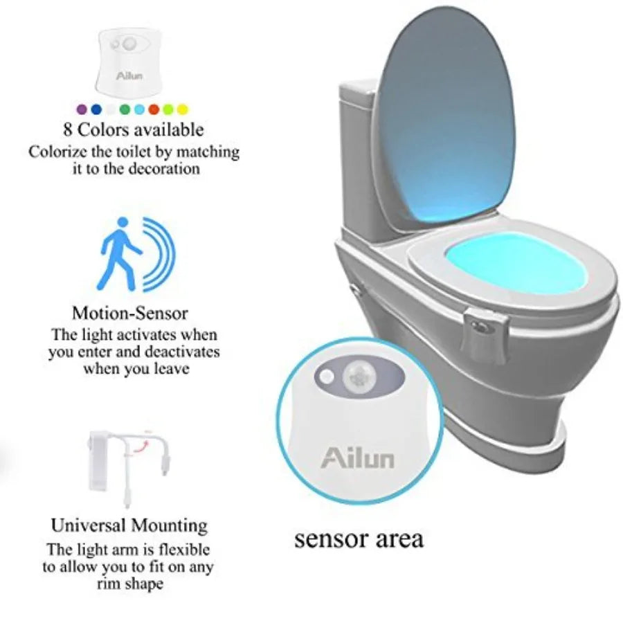 Motion Sensor LED Toilet Night Light Featuring Adaptive Illumination Tech