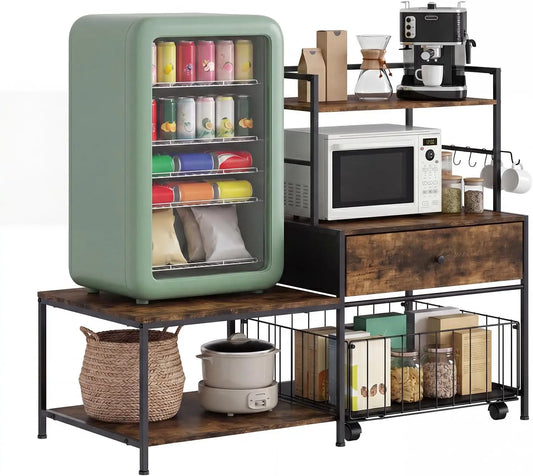 Garvee Stainless Steel Mini Fridge Stand With Storage Microwave Rack