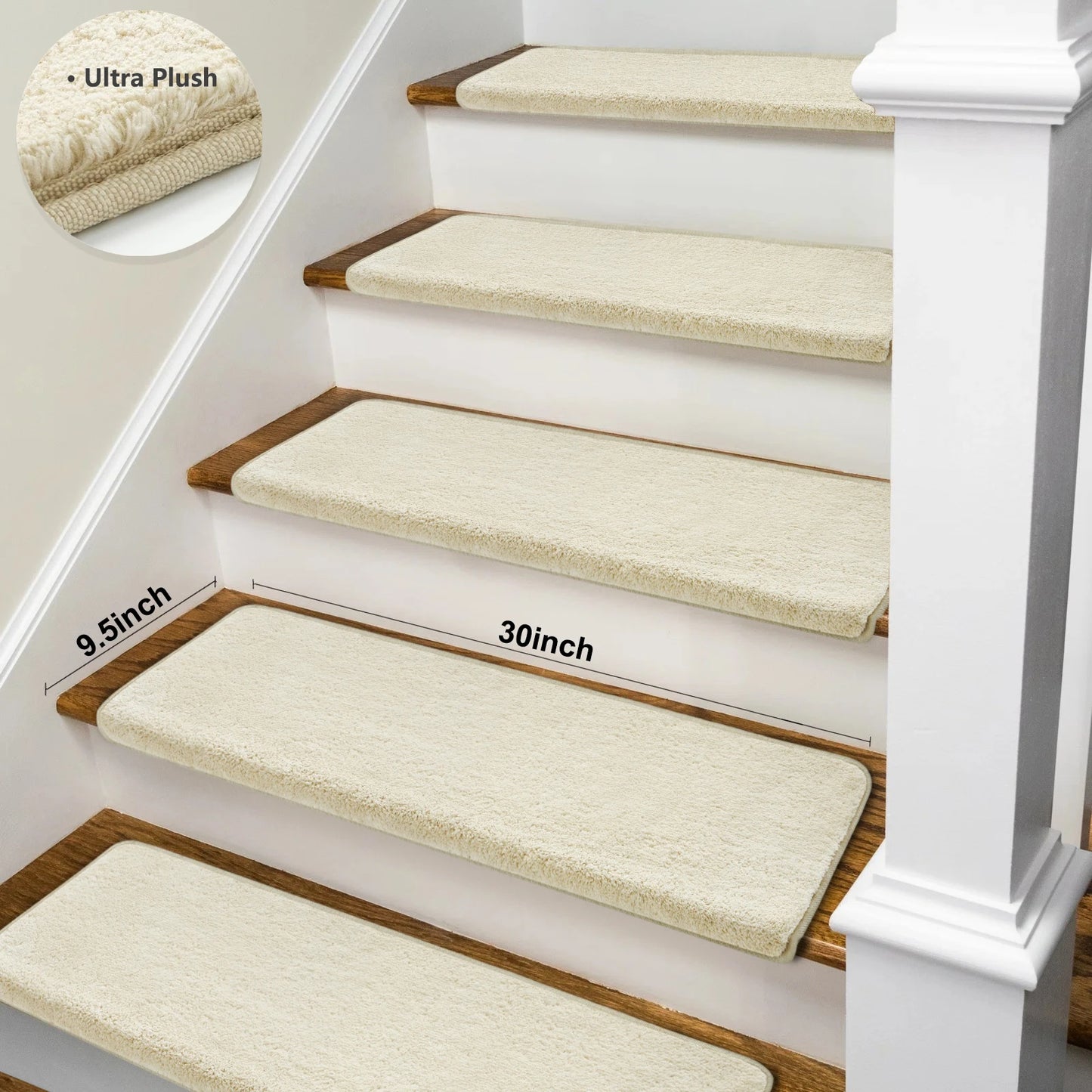 Premium Bullnose Stair Treads Non Slip Self Adhesive Carpet Mats