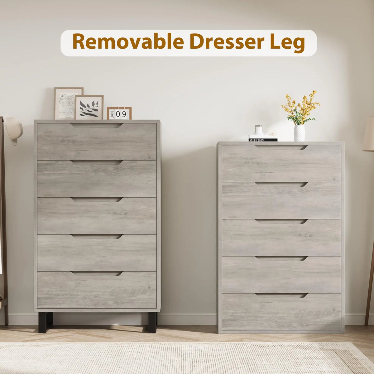 HiMISS Wooden Storage Dresser for Bedroom and Living Room