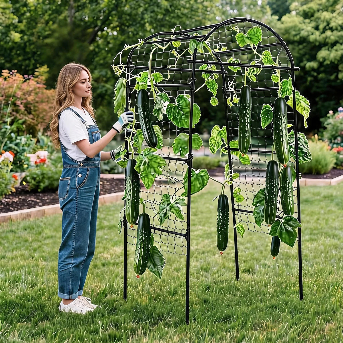 HiMISS Heavy Duty Garden Arch Trellis For Raised Bed Vines