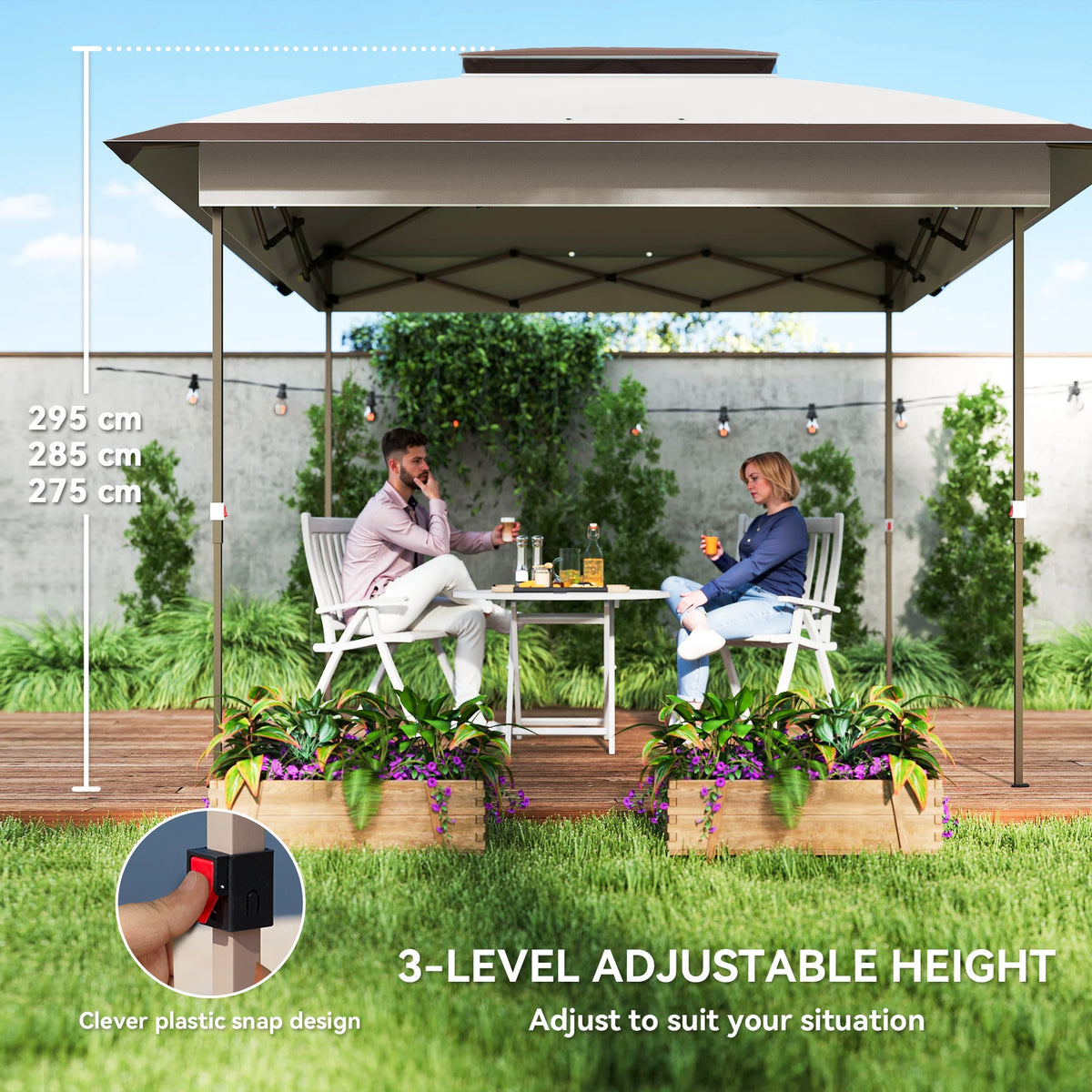 Outsunny Instant Pop Up Outdoor Gazebo With Side Mesh