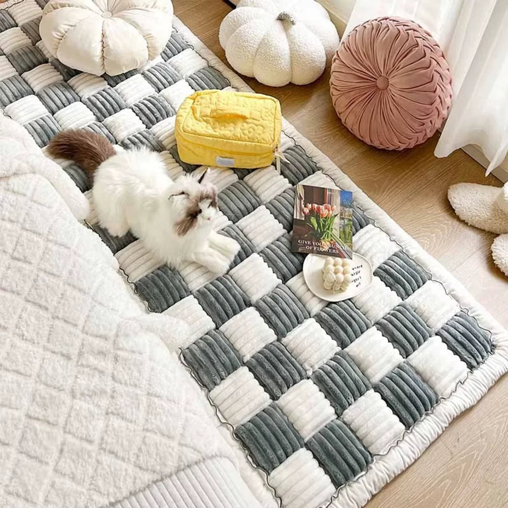 Waterproof Coral Fleece Dog Mat And Anti Slip Cushion Cover