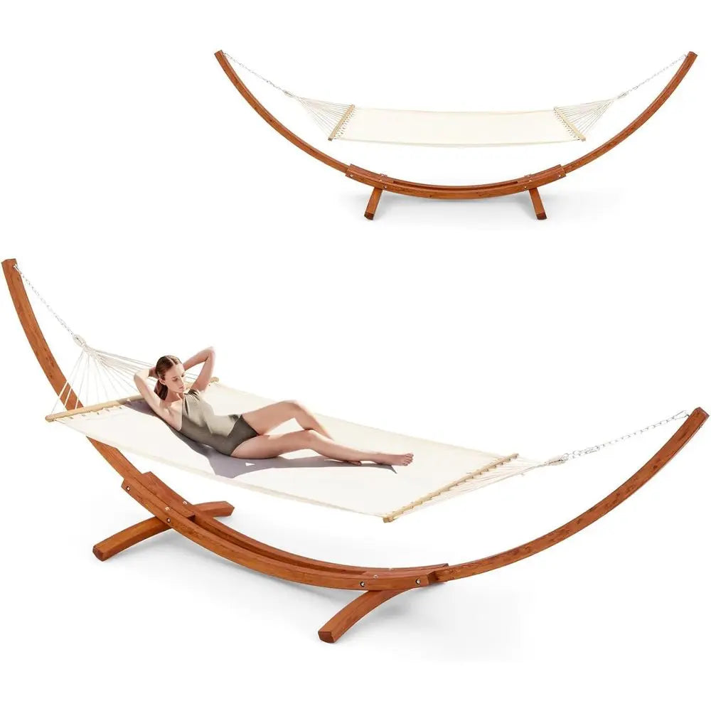 Premium Double Hammock With Stand For Patio And Garden Relaxation