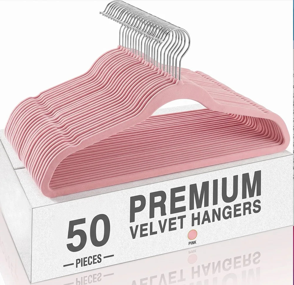 Professional Flocking Non Slip Hangers For Space Saving Closet Organization
