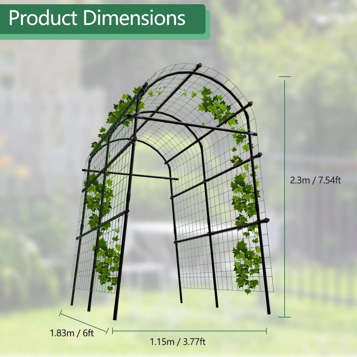 HiMISS Adjustable Metal Garden Arch Trellis For Climbing Plants